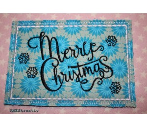 Stickdatei - ITH Postkarte Merry Christmas 1